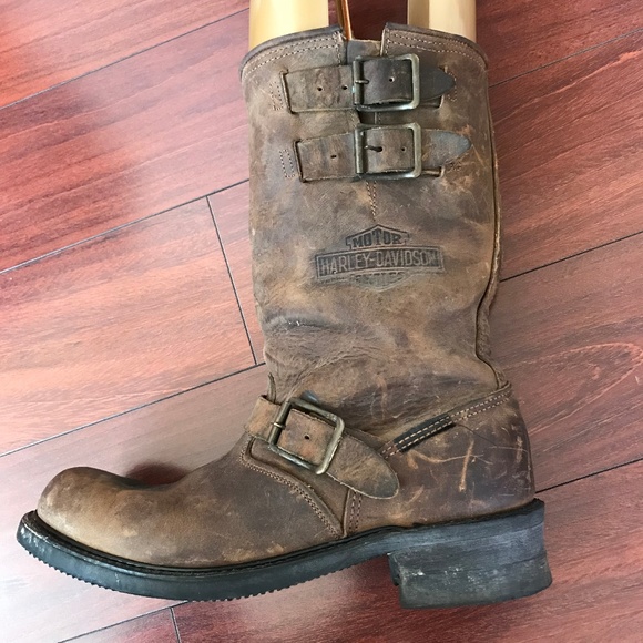 distressed motorcycle boots